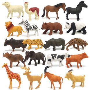 Medium size simulation farm wild animal model children toy elk alpaca panda lion model cross border PVC