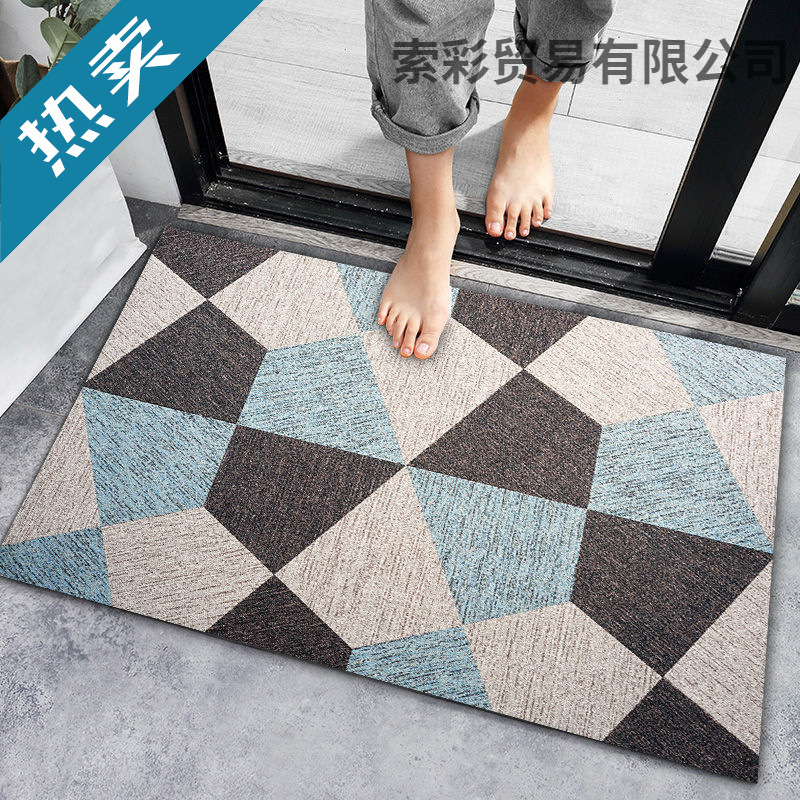 European-Style Entry Crystal Velvet Carpet Bathroom Bathroom Door Absorbent Floor Mat Bedroom Living Room Foot Mat Washable