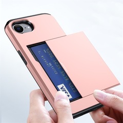 IPhone16e携帯電話ケースアップル15スライドカバーカード2 in 1財布7/8plus保護カバーSE3を適用