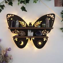 廠家外貿批發 創意蝴蝶形木制貨架壁架牆面裝飾夜燈led燈壁燈藝術