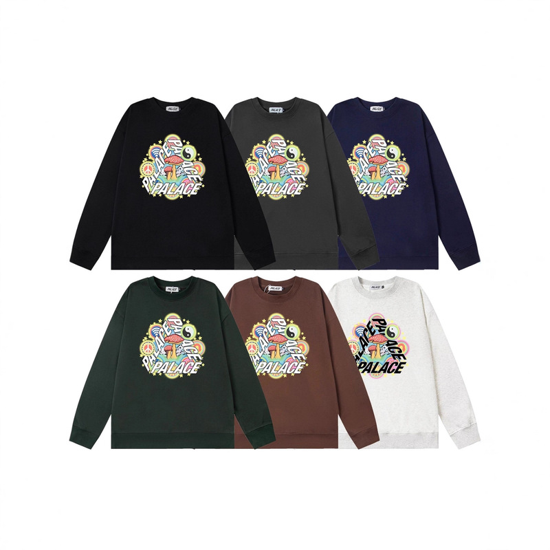 Cross-Border British Trendy Brand Palace Heavy Logo Printed Casual Fashion Pattern Pullover Round Neck Couple Sweatshirt