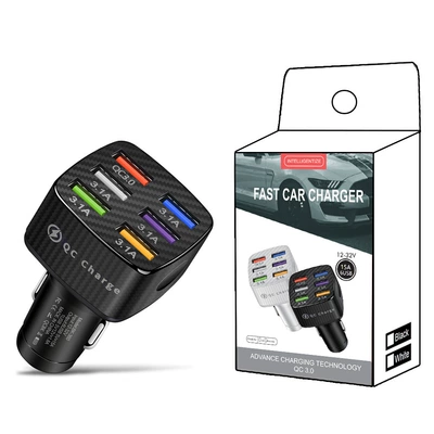 car charger 5V9V12V smart – Mobil şarj cihazları - 360-6-fast-charging-car-charging-black-with-small-white-box
