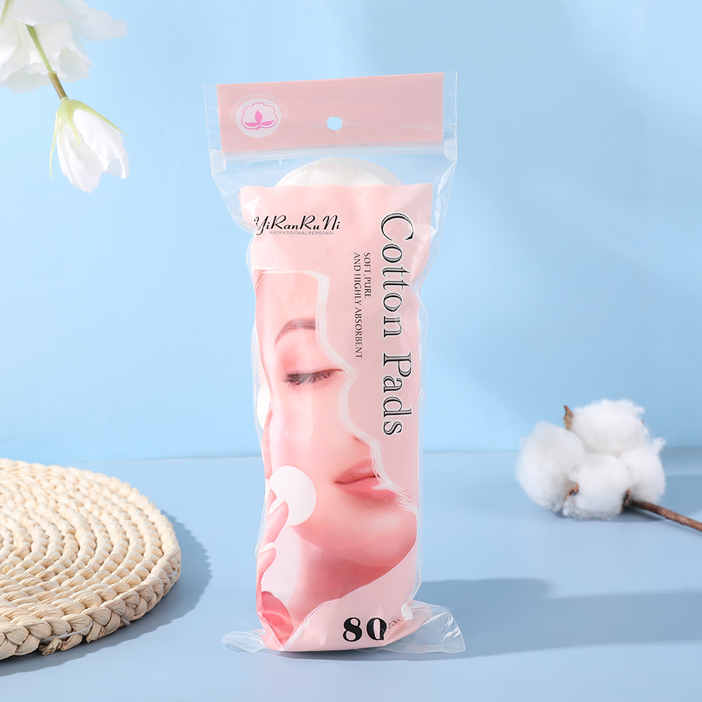 Transfronterizo redondo sin pellizco de algodón húmedo portátil desechable algodón desmaquillaje absorbente de agua de paquete grande espeso algodón de cuidado de la piel