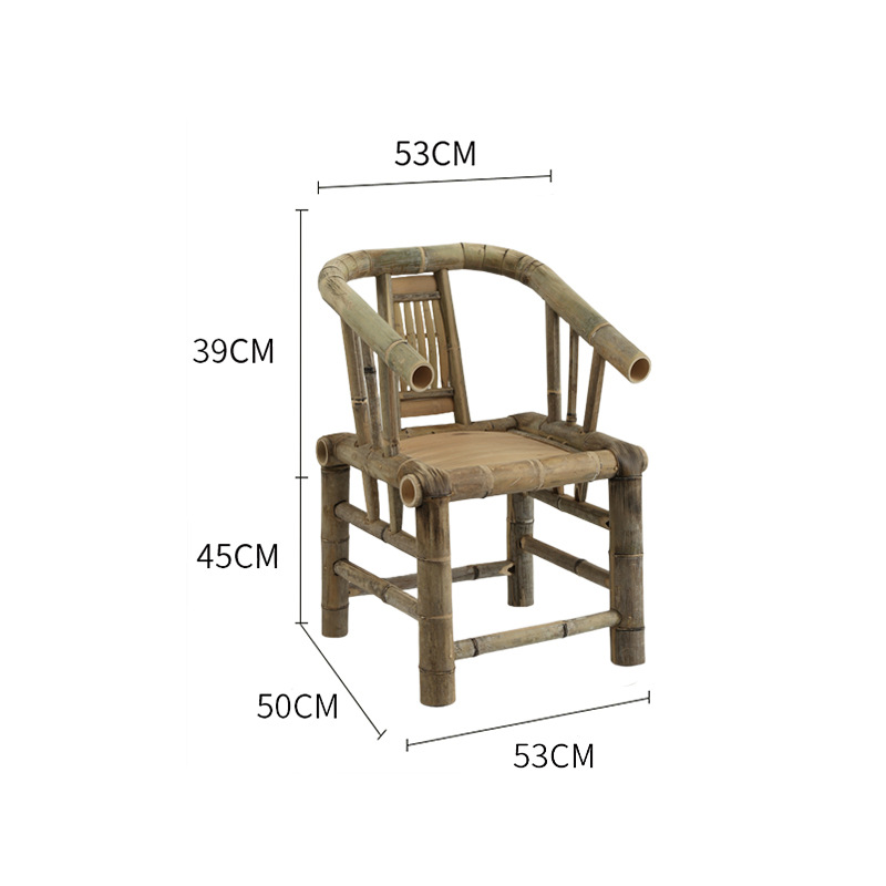 Fábrica directa silla de bambú silla de respaldo hecha a mano vieja silla de bambú tejido de caña silla casera pequeño taburete de bambú adulto bambú image 18