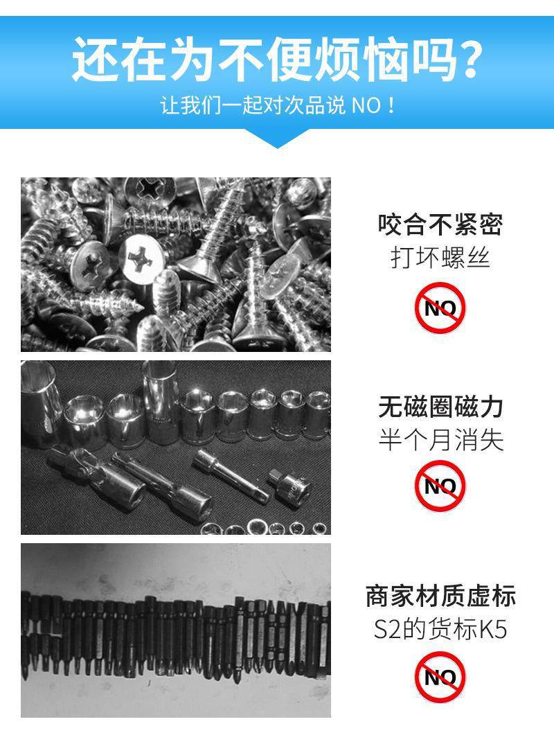 Specialized Screwdriver Bits for Self-Tapping Screws, Hardened Strong Magnetic Bits, Torx T306 Angle Bits, Stainless Steel Door and Window Installation, Extended Bits