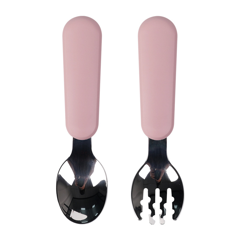 라이트 핑크 실리콘 포크 + 스푼