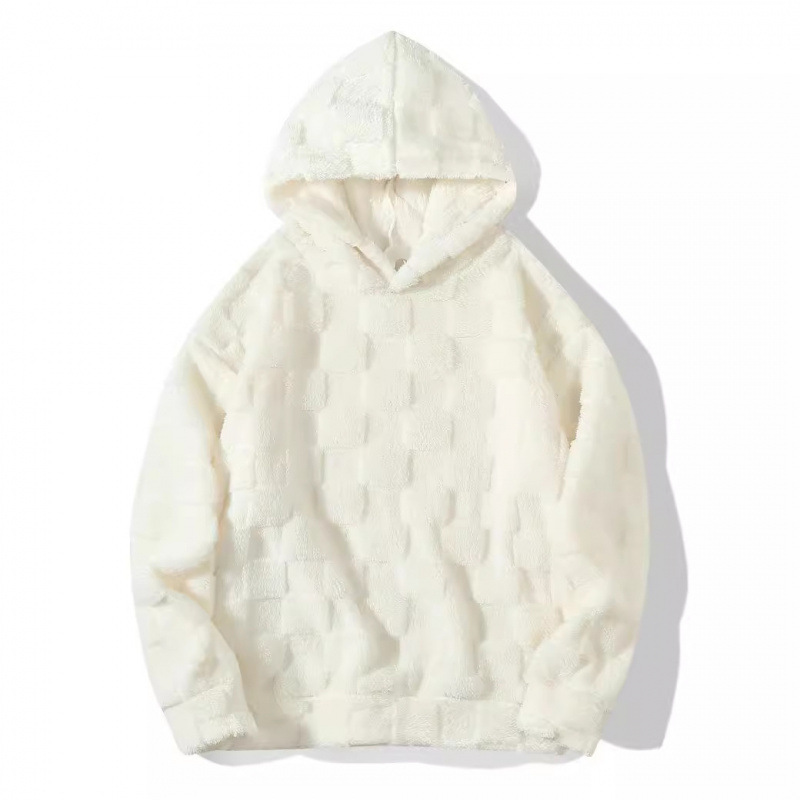 European Size Large Checkered Hooded Loose Sweatshirt Autumn And Winter Casual Plus Size Jacket_viptrois.com