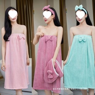 Bath Towel Household Women's Wearing Wrap Towel Non-Cotton Absorbent Quick-Drying Summer Adult Bathrobe Style Bath Skirt 2024 New Style