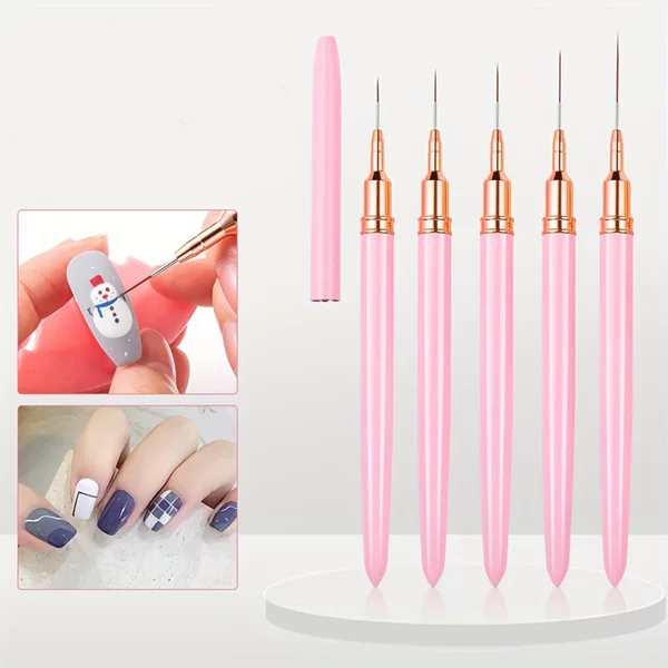 Cross-border hot selling 5 nail pen pull brush suit with very fine pull pen color painting pen