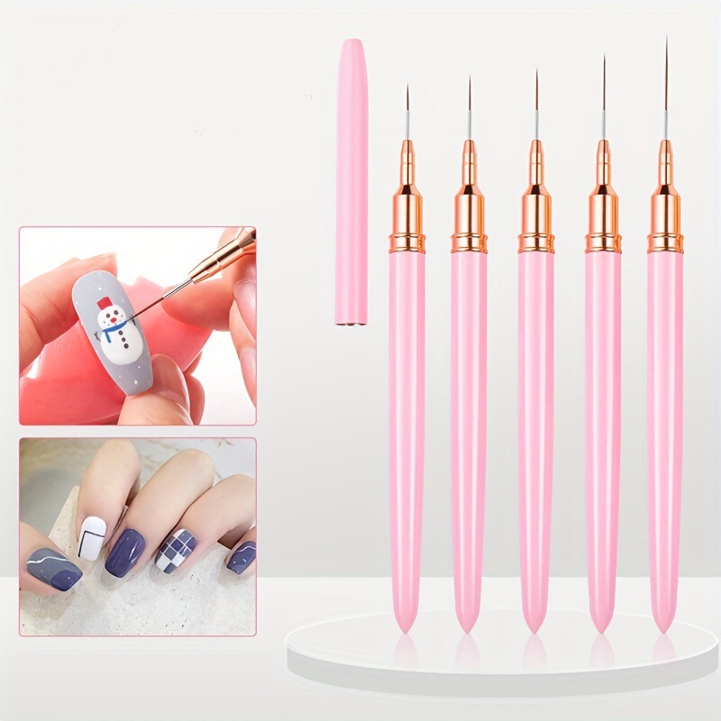 Cross-border hot selling 5 nail pen pull brush suit with very fine pull pen color painting pen