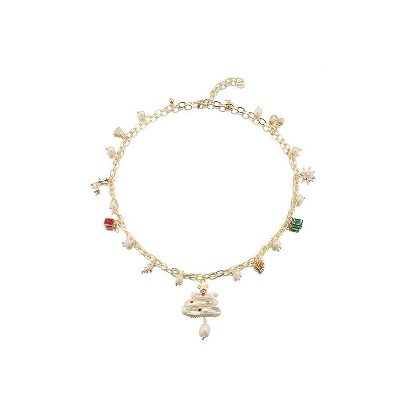 Collar de perlas naturales para mujeres originales hechas a mano de lujo ligero diamante barroco cuentas temperamento alto sentido regalo de Navidad