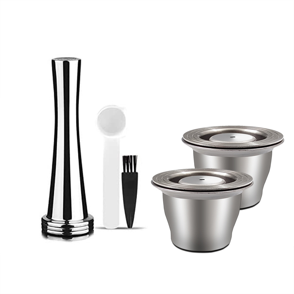 Nestle Nespresso Cápsula de café Shell filtro reutilizable con creativo cuchara de acero inoxidable martillo