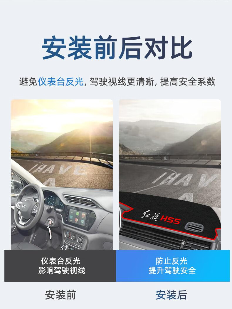 Suitable for Hongqi Hs5 Dedicated Center Console Sun Protection Mat, Car Front Desk Decoration Modification Interior Sun Protection Mat