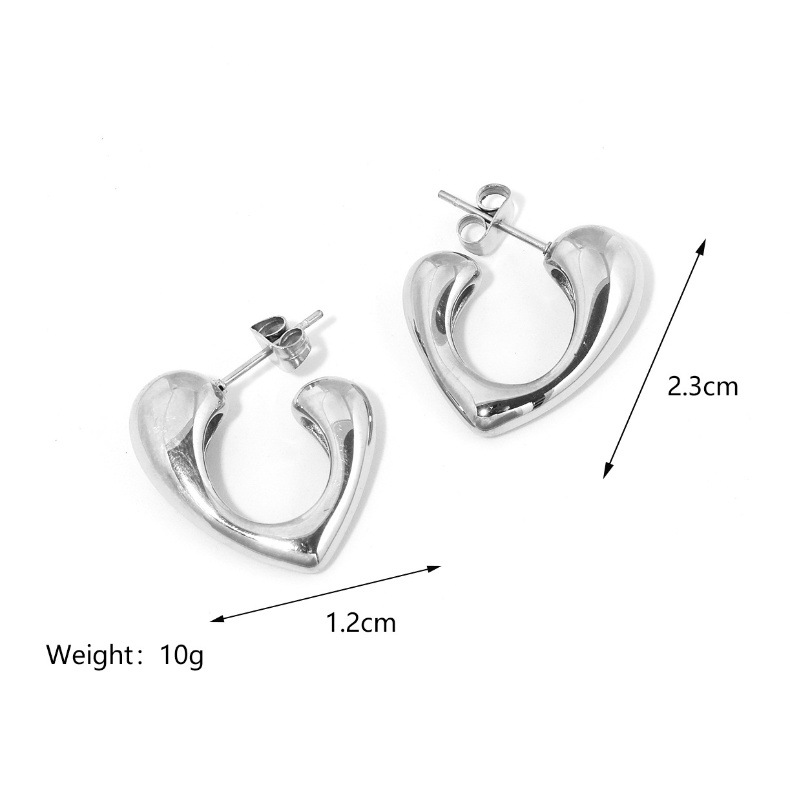 25g Weight PVD Coated Gold Plating Process 304 Stainless Steel Ear Needle Material Real Gold Plated Plating Material Ear Studs Classification Butterfly Backs Ear Cap Type 1 Pair Quantity Holiday, Daily Occasion 304 Stainless Steel Material Heart Shape Pattern All Seasons Season Women's Gender Plating Design Elegant, Cute Style 1 Pair Elegant Cute Heart Shape Plating 304 Stainless Steel 18K Gold Plated Butterfly Backs Ear Studs 7