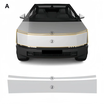 Cross-border Tesla pickup CybertruckTPU Car paint protective film - front-bumper-tpu-protective-film-tesla-pickup-cybertruck