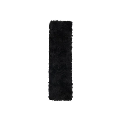 Seat belt shoulder pad protector DIY soft car wear-resistant - rabbit-fur-brushed-rose-shoulder-pad-black