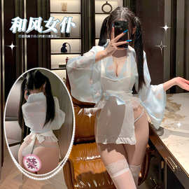 倾情蜜蜜情趣内衣奶兔女仆制服日系可爱纯欲印花和风睡袍蝴蝶睡裙