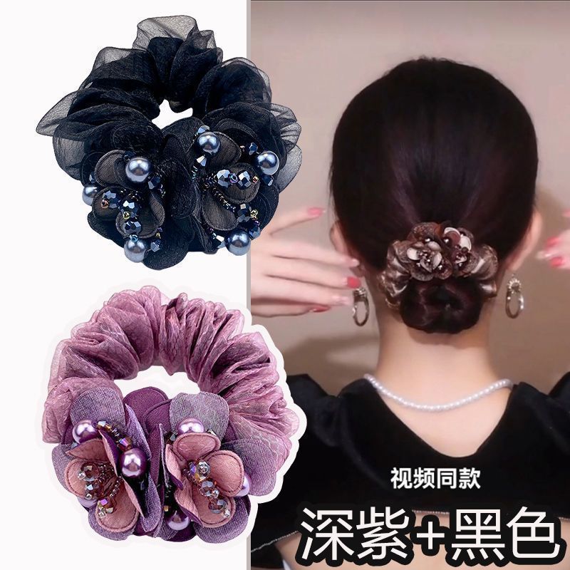 추천 머리꽃 2#2개입 [다크퍼플+블랙]