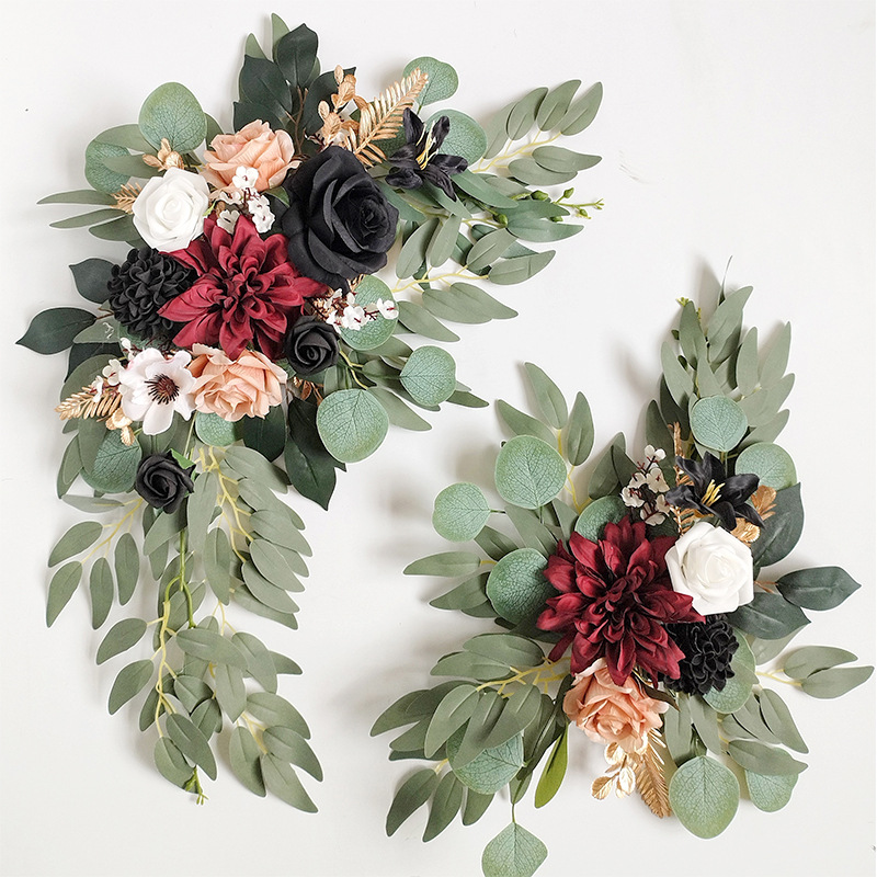 Venta caliente transfronteriza boda flor artificial Bienvenido flor signo flor Mesa flor fotografía decoración boda suministros fábrica al por mayor