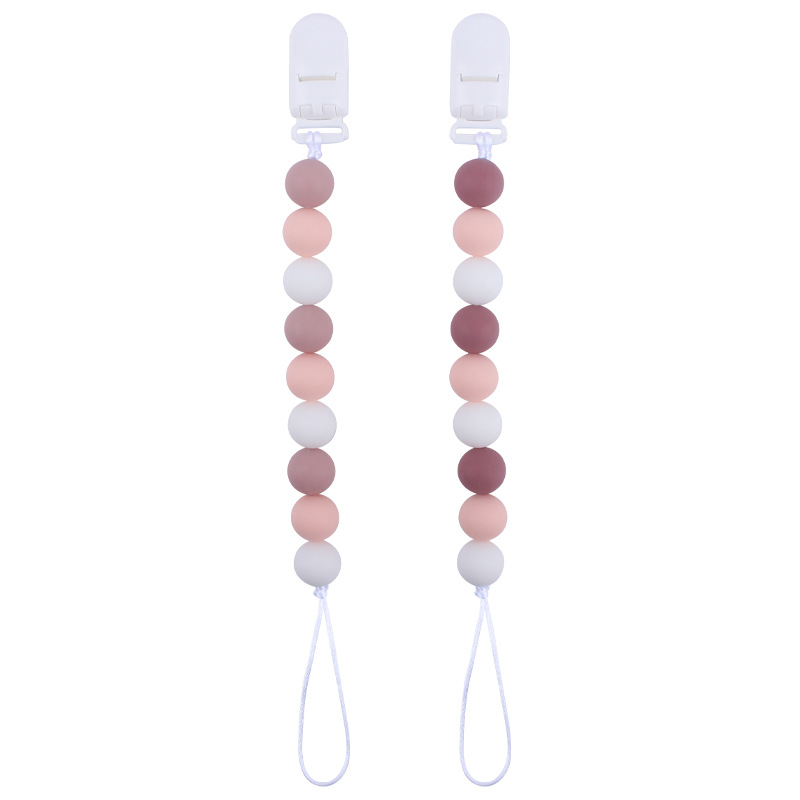 Suministros para bebés Cadena de chupete creativo bebé silicona mordedura molar anti-gota cadena dos conjuntos