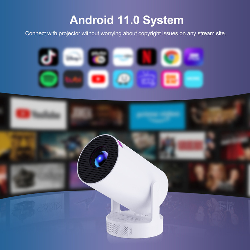 跨境爆款白天投墙1080p投影机迷你家用便携式HY300炮筒投影仪|undefined