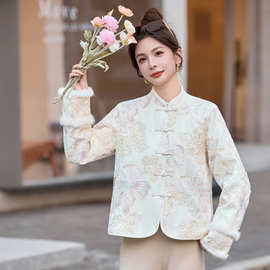 新中式国风小棉袄女士2025秋装新款加厚保暖外套高端唐装棉服上衣