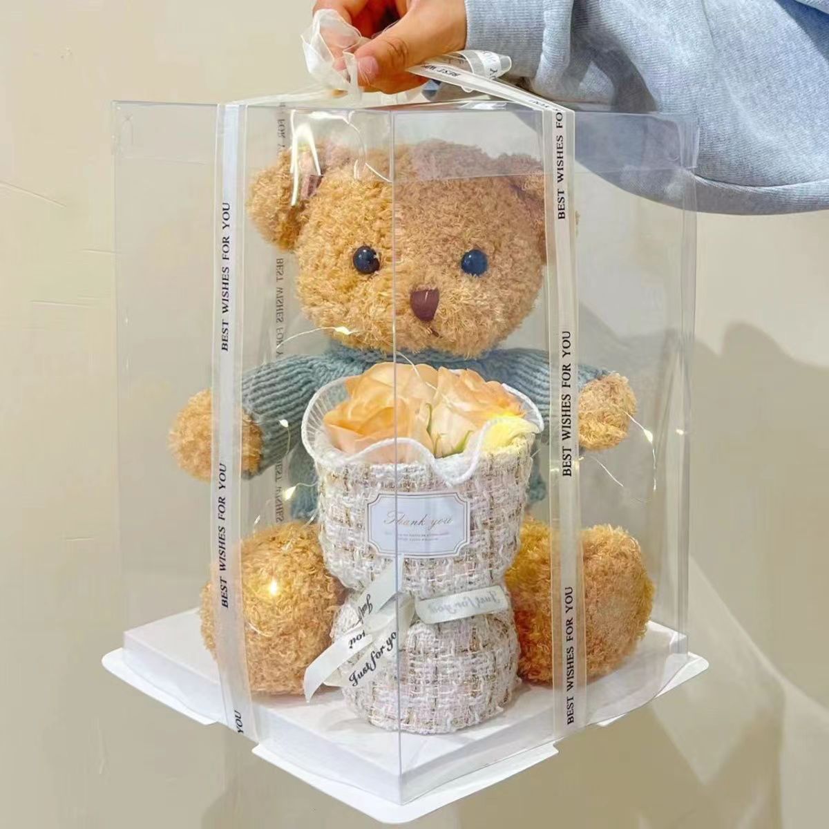 Día de San Valentín de Qixi osos muñecas flores de rosa eterno regalo de cumpleaños para amigos de clase maestra