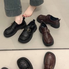 英伦风内增高厚底小皮鞋女2025新款秋季百搭配裙子玛丽珍乐福鞋