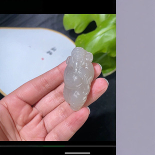 Jinyutang Xinjiang Hetian Jade God of Wealth Has Arrived • Lotus Root Powder Jade with Delicate and Oily Texture and Exquisite Workmanship 53*29.3*16.2