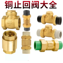 全铜止回阀铜卧式单向阀 PE铜止回阀PPR热熔刷双活接铜止回阀立式