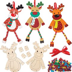 国境を越えた人気の木製クリスマストナカイ工芸品ペンダントセット手作りDIY絵画セット