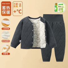 温变校服神器秋冬男女儿童无骨套装宝宝内穿棉衣加厚保暖高腰棉服