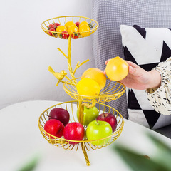 Nordic Minimalist Fruit Bowl Modern Living Room Home Fruit Basket Instagram Style Multi-layer Fruit Plate Iron Candy Plate