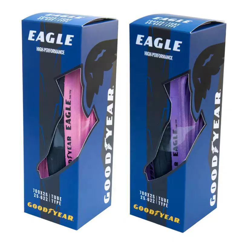 Шоссейная велосипедная шина Goodyear Eagle розово-фиолетовая 700×25/28/30/32