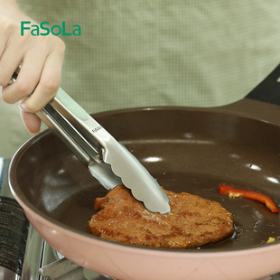 Stainless Steel Food Clips Kitchen Steak Steamed Bread Silicone Clips High Temperature Resistant Household Anti-Scalding Food Barbecue Clips