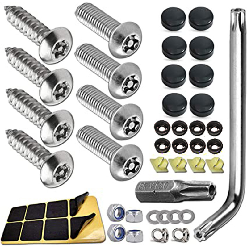 Stainless steel American license plate frame US gauge license plate frame screw fittings US license plate screw buckle matching Stainless steel American license plate frame US gauge license plate frame screw fittings US license plate screw buckle matching
