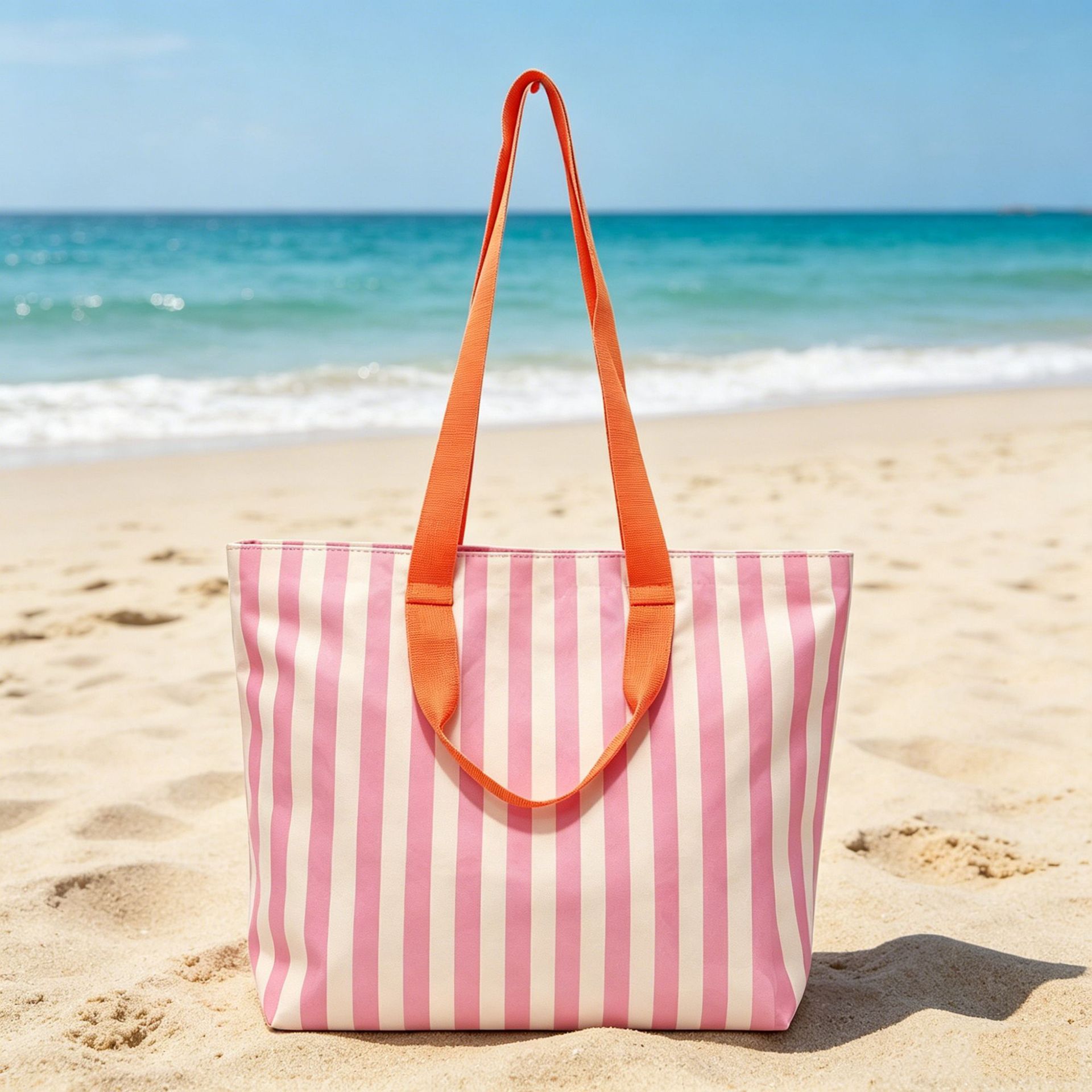 rayas impermeables de gran capacidad de vacaciones de playa bolsa de poliéster portátil de hombro de viaje de playa bolsa al por mayor