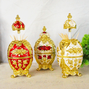 Big Crown Three-legged Toothpick Holder Rose Plating Painting Oil Manufacturing Technology Kitchen Restaurant Ornaments Home Decorations