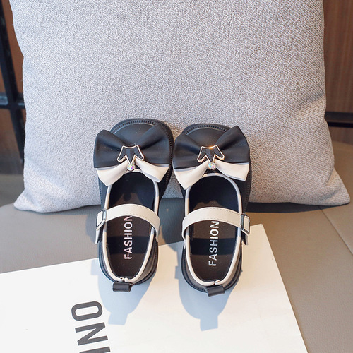 Girls' Shoes  Autumn New Children's Shoes Children's Soft Sole Princess Shoes Girls Bow Mary Jane Small Leather Shoes