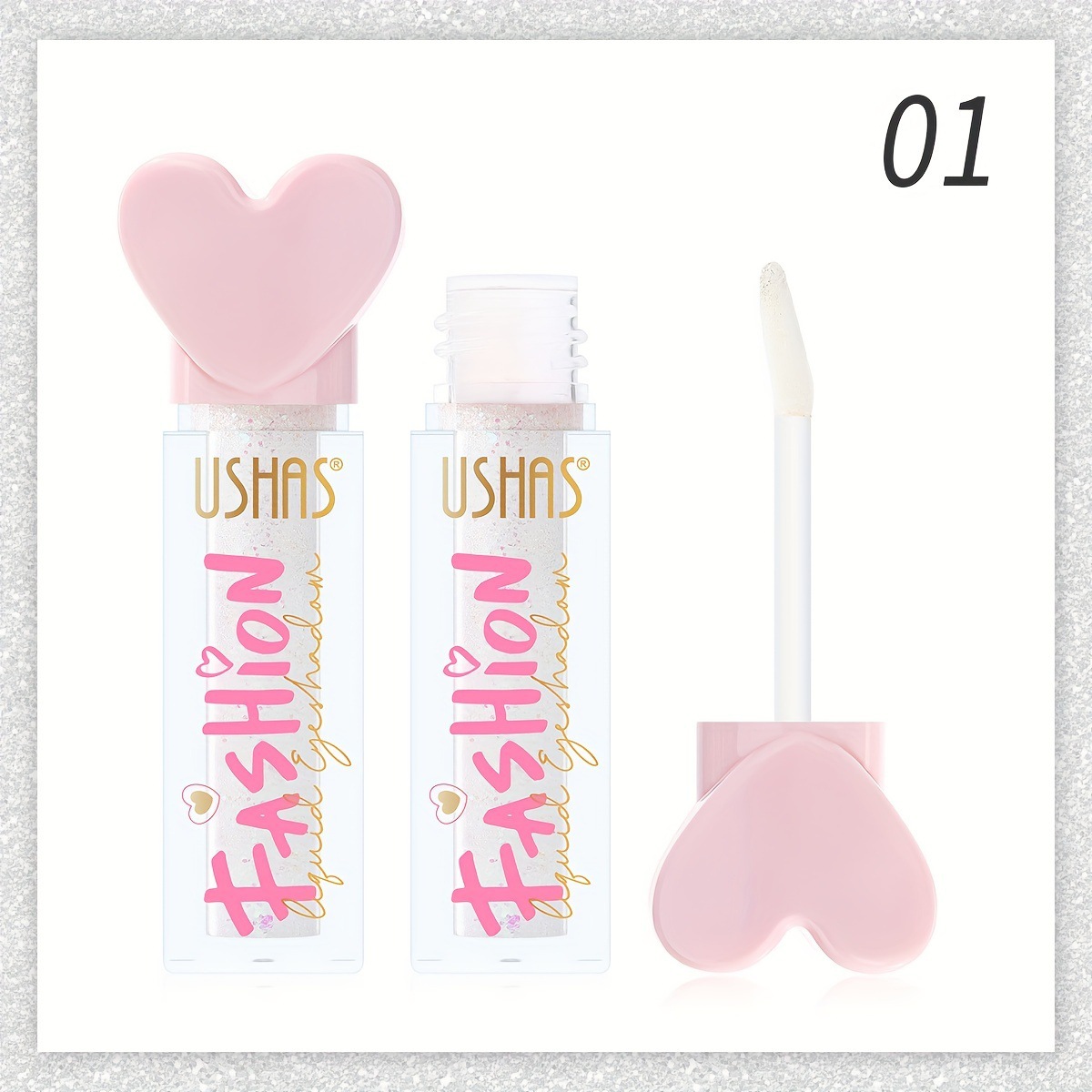 USHAS Sombra de ojos líquida de punto transfronterizo europeo y americano, película fina y brillante, sombra de ojos líquida impermeable de larga duración de alto brillo LG2533