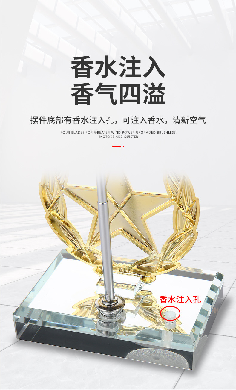 帮手描述图:车载国旗摆件合金五角星红旗党旗男士车内中控台装饰