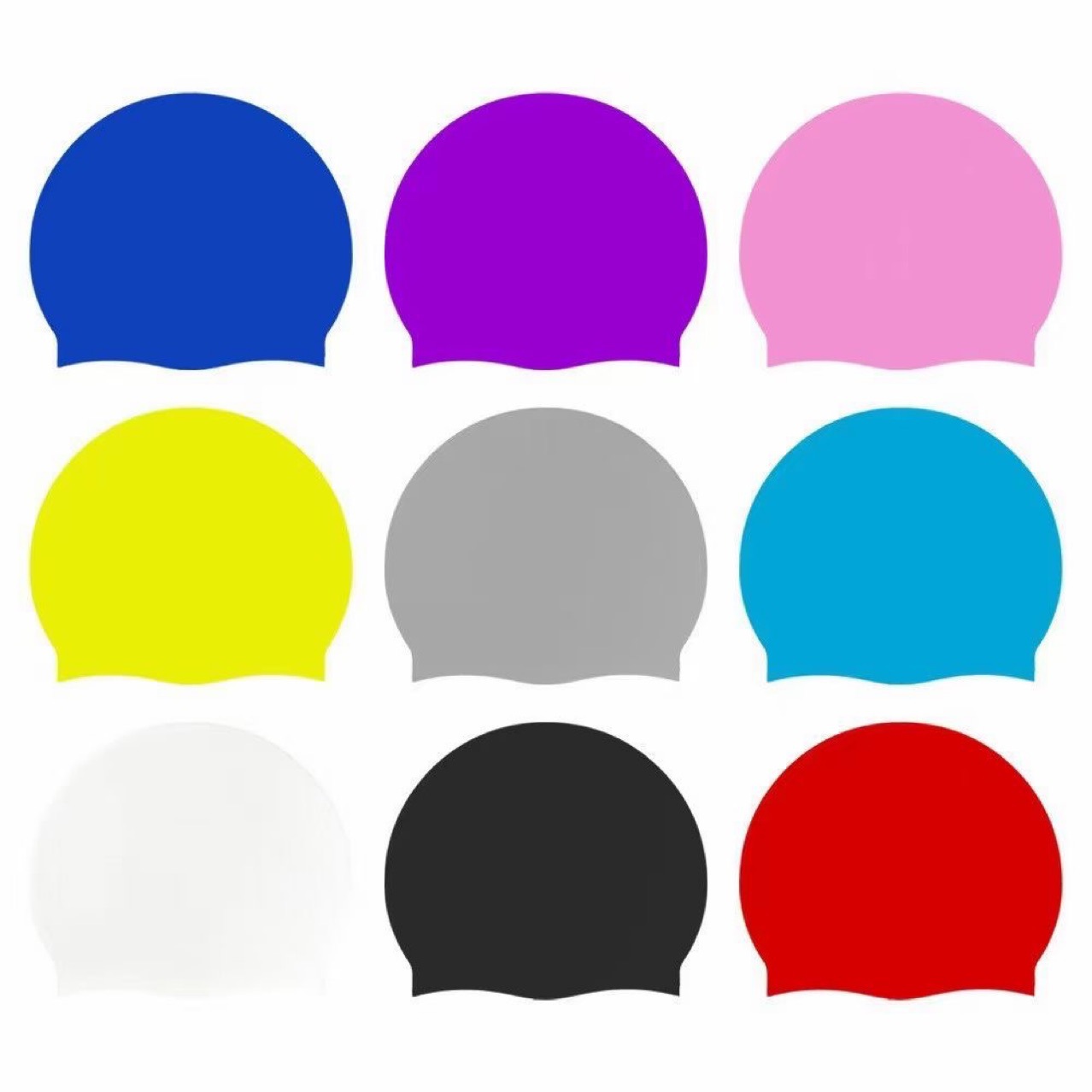 Confortable protector de oídos impermeable sin estrangulamiento de la cabeza de color sólido moda gorra de baño de silicona