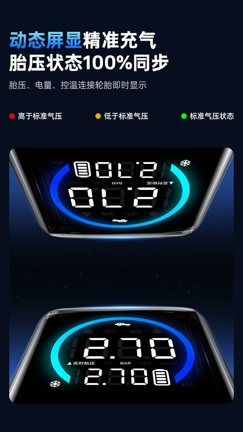 Kafeila's New Car Air Pump, Wireless Portable Bridge Car Tire Inflator, New High-Pressure Electric Inflator
