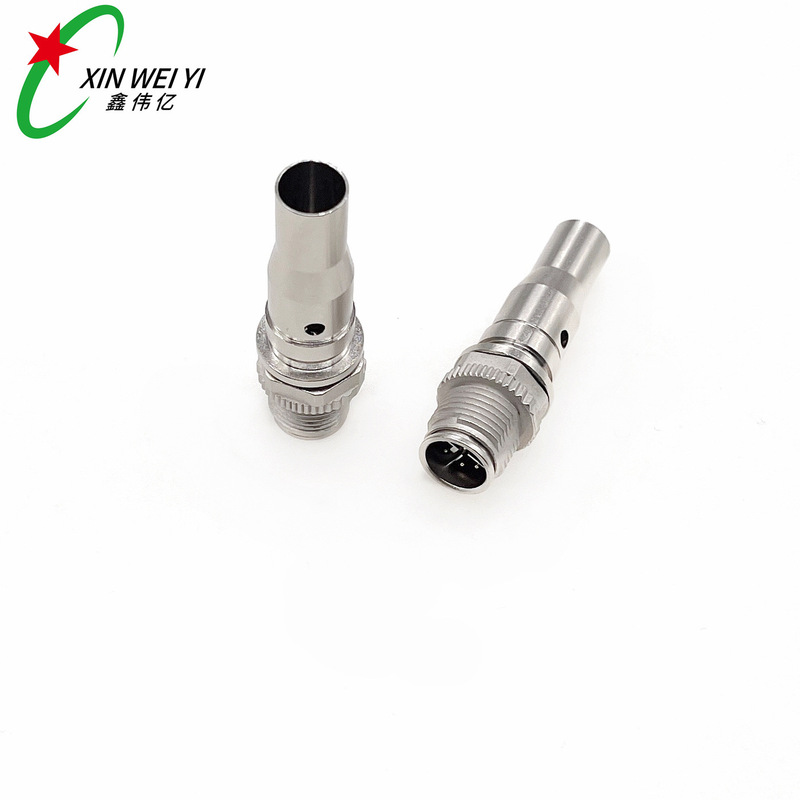 M12 X-Coded Wire-Welded Shielded Waterproof Connector 8-Core Industrial Plug Ethernet Sensor