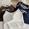 Summer top with cups for elementary school students, sexy tank top, breast pads, underwear