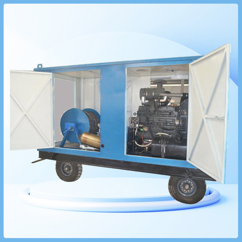 柴油驱动水射流大管道高压清洗机市政下水道疏通工程管道疏通机