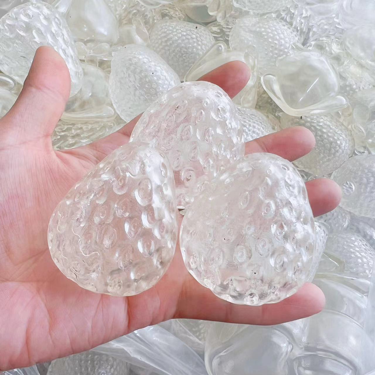 Super lindos hechos a mano DIY simulación de fresa pellizco de piel vacía pellizco accesorios juguetes de descompresión ventilación rebote lento tpr