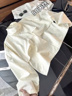 Minimalist Style Tencel Cotton! Thin Fashionable Loose Stand Collar Short Windbreaker Jacket Women's New Style