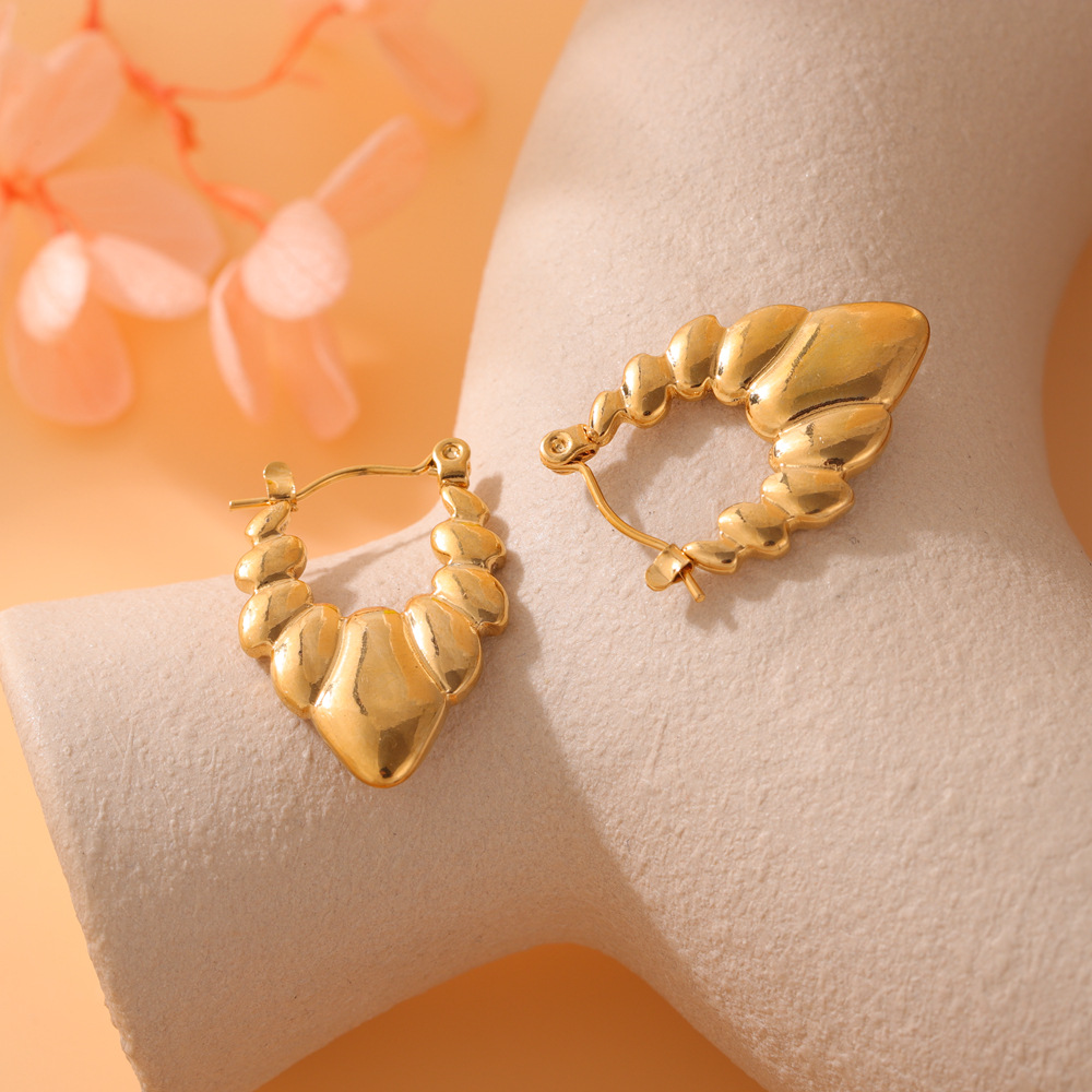Pendientes de acero inoxidable estilo europeo, minimalista y ligero