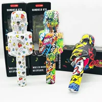 Детский микрофон с мультяшным рисунком, портативный беспроводной ручной микрофон KTV, микрофон для караоке, микрофон для пения, встроенный аудио